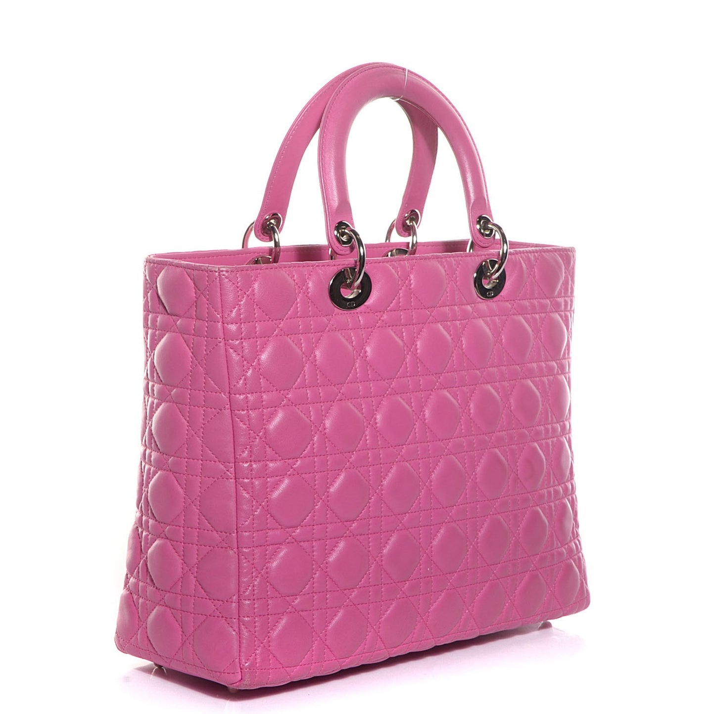 Lambskin Cannage Large Lady Dior Pink