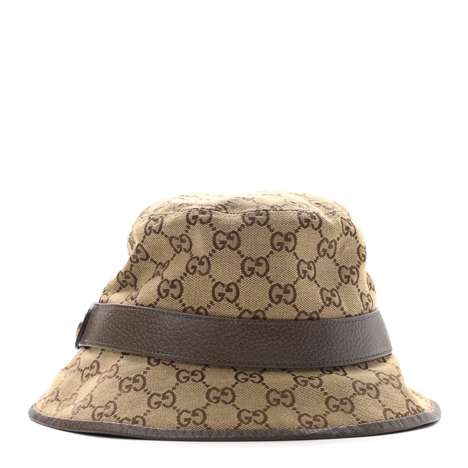 Gucci Monogram Textured Dollar Calfskin GG Jago Bucket Hat XL Cacao Beige 3 of 9