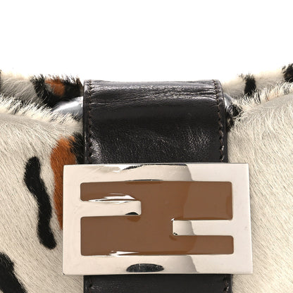 Fendi Calf Hair Leopard Print Croissant White Brown 7 of 12