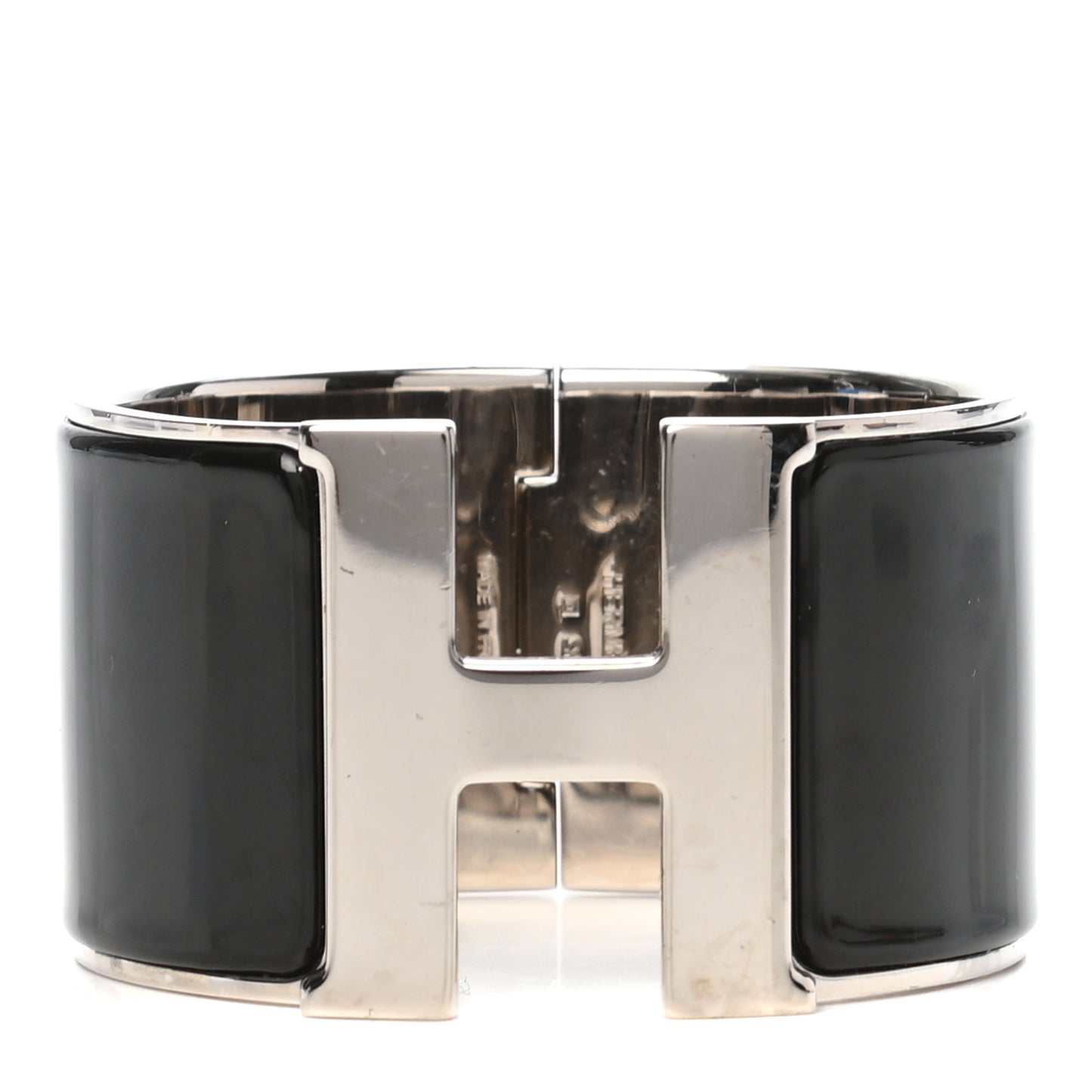 Enamel Extra Wide Clic Clac H Bracelet PM Black