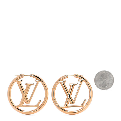 Louis Vuitton Metal Louise Hoop Earrings Gold 2 of 6