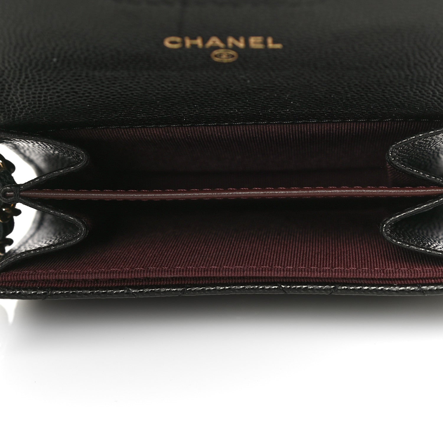 Chanel Caviar Quilted Flap Card Holder Chain Wristlet Black 5 of 12