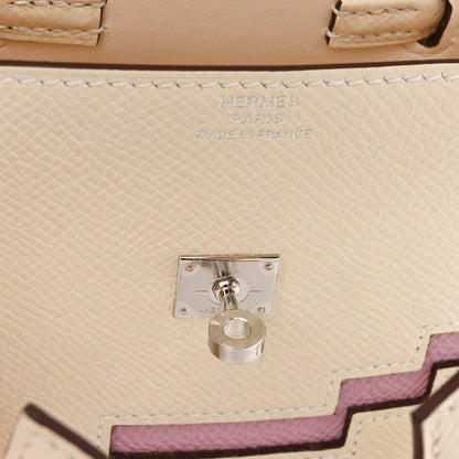 Hermes Epsom Quelle Idole Picto Kelly Doll Handbag Nata Mauve Sylvestre Lime Chai 7 of 14