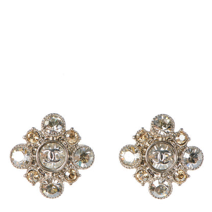 Chanel Crystal CC Earrings Silver 1 of 5