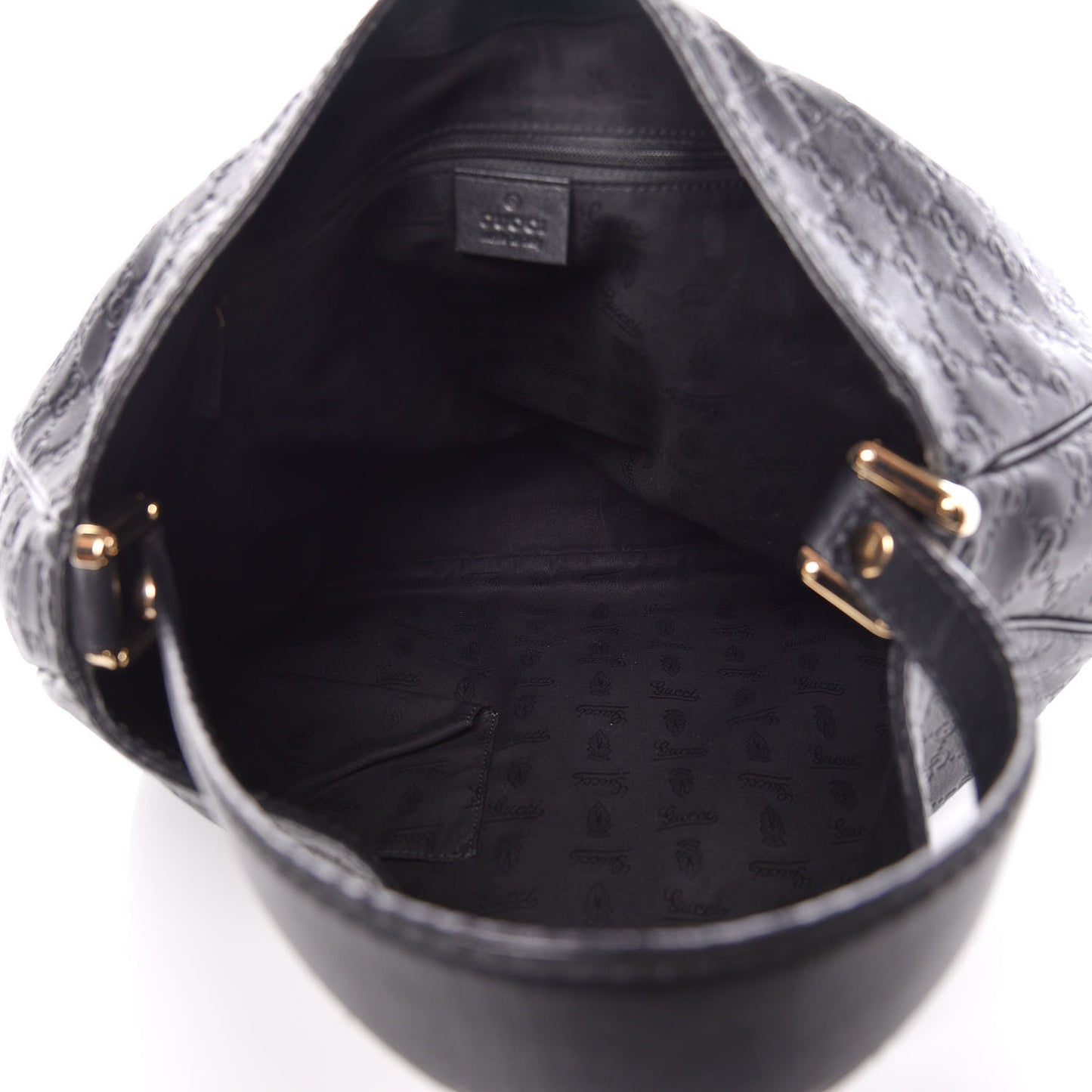 Guccissima Large New Ladies Web Hobo Black
