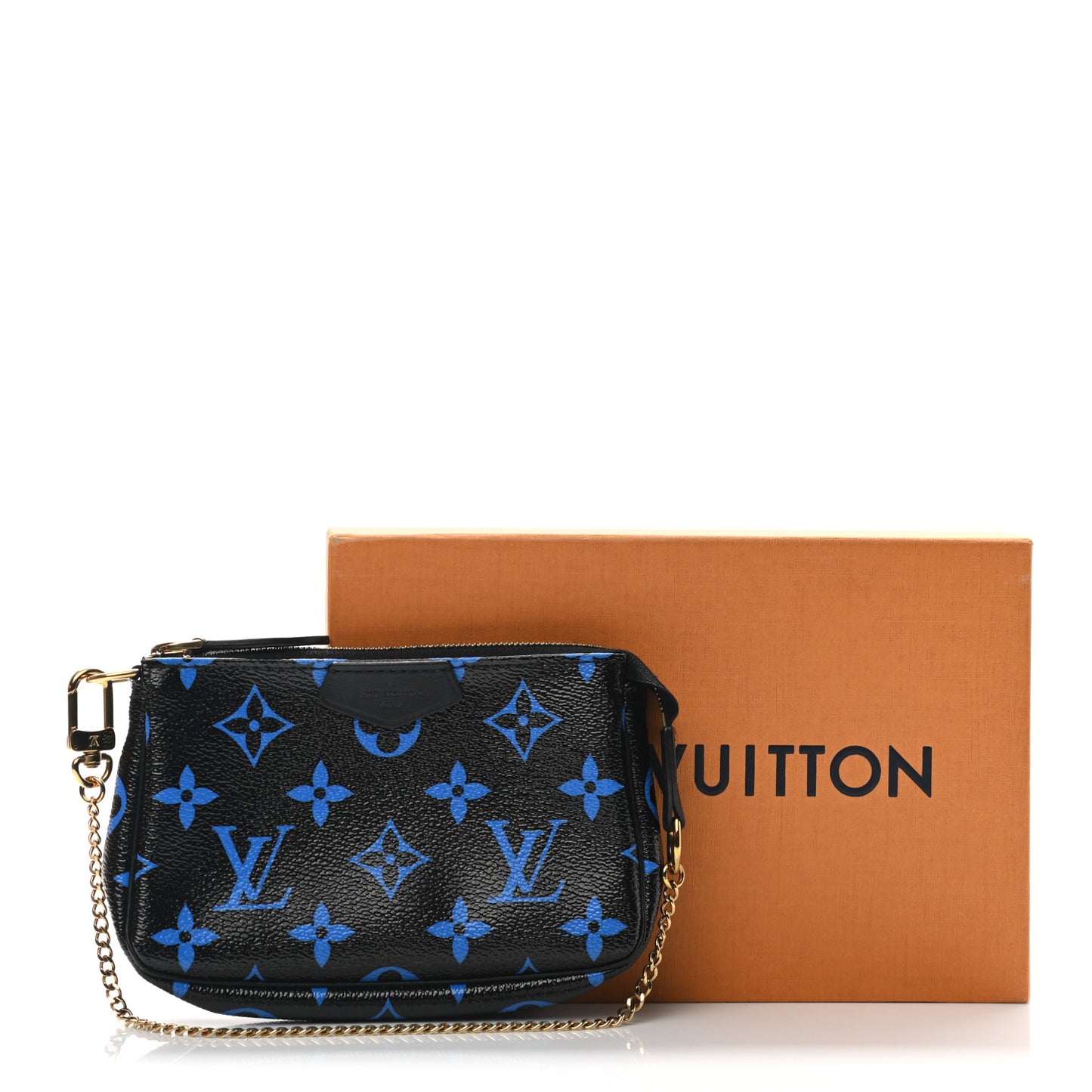 Colored Monogram Mini Pochette Accessories Blue Black