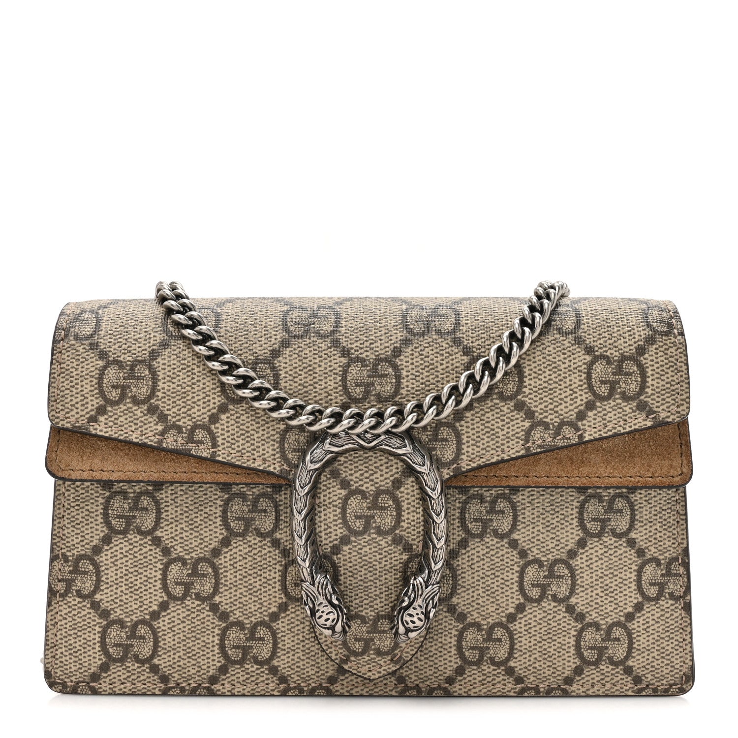Gucci GG Supreme Monogram Super Mini Dionysus Shoulder Bag Taupe 1 of 15