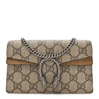 Gucci GG Supreme Monogram Super Mini Dionysus Shoulder Bag Taupe 1 of 15