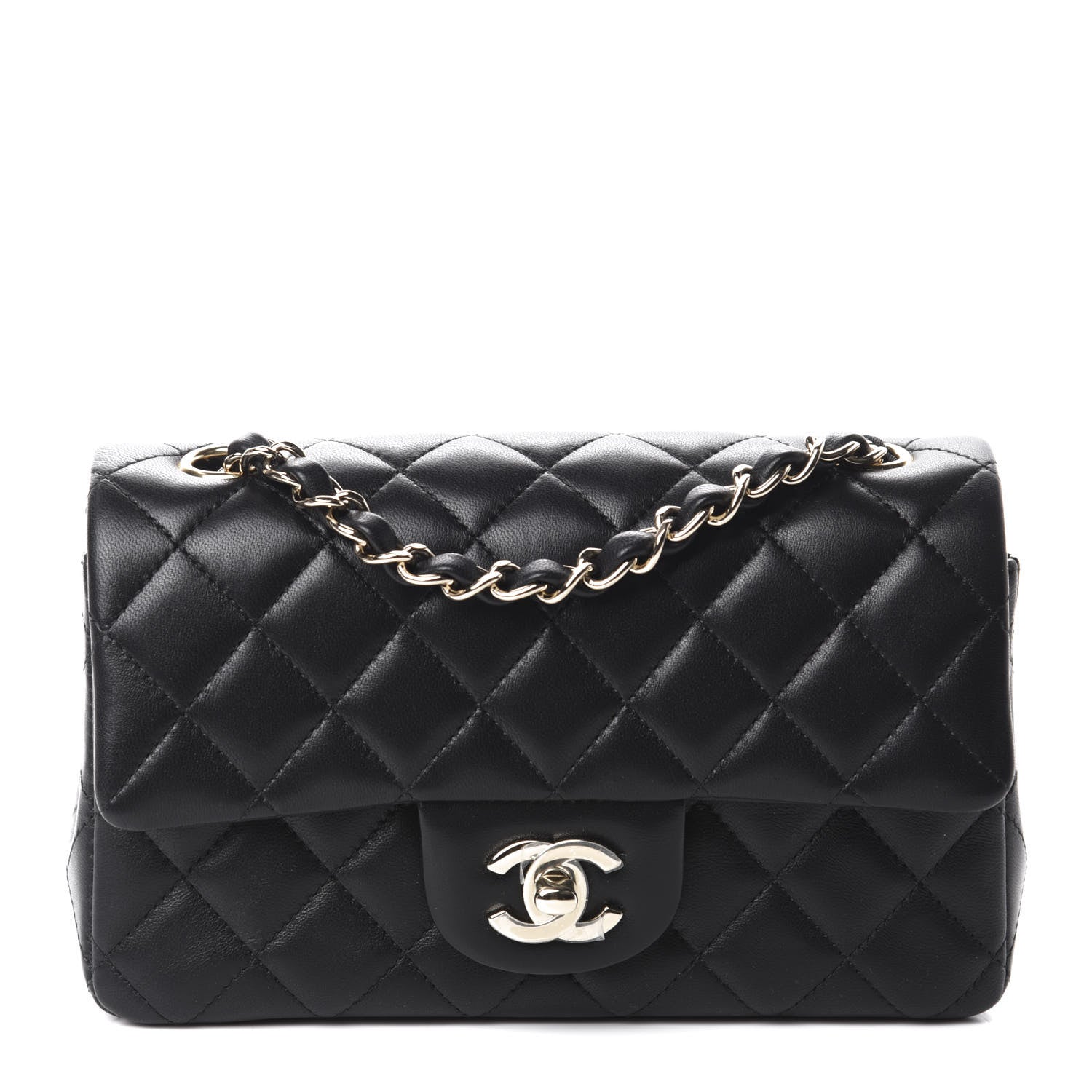 Chanel Lambskin Quilted Mini Rectangular Flap Black 1 of 11