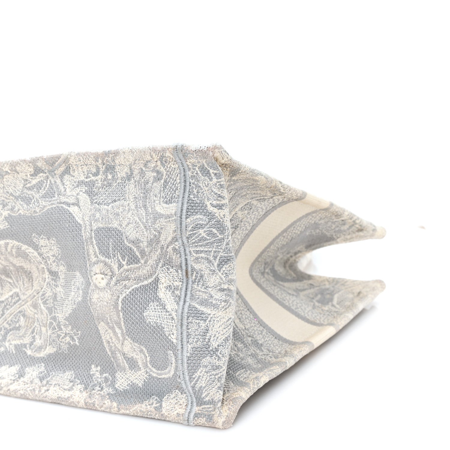 Christian Dior Canvas Embroidered Medium Dioriviera Toile De Jouy Reverse Book Tote Gray 11 of 12