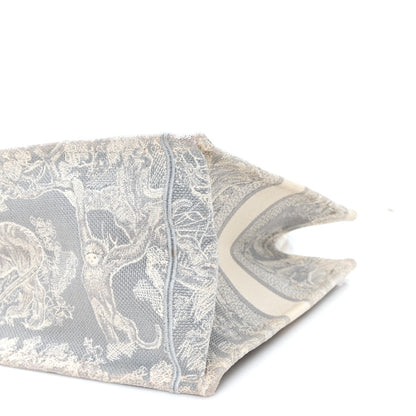 Christian Dior Canvas Embroidered Medium Dioriviera Toile De Jouy Reverse Book Tote Gray 11 of 12