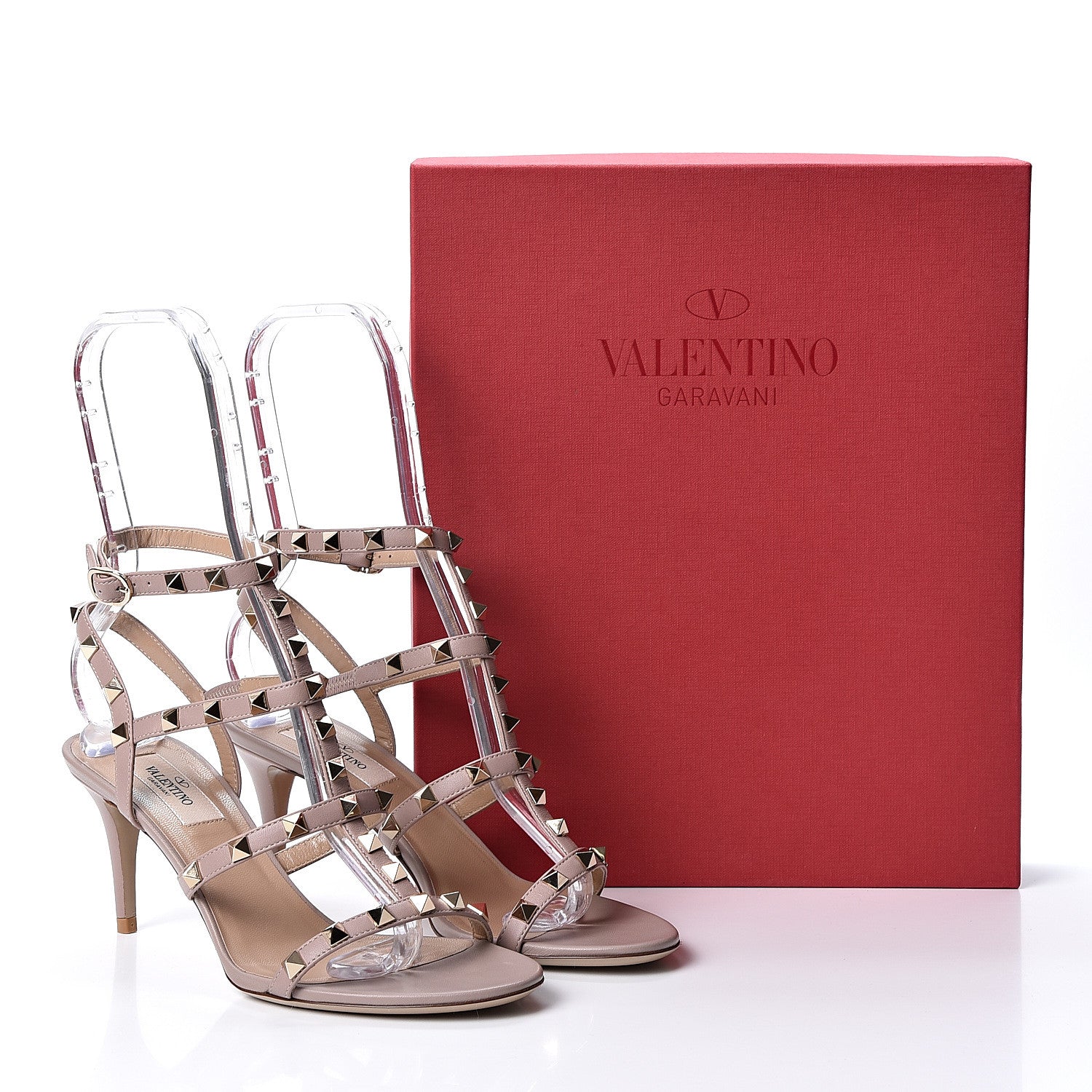 Valentino Garavani Calfskin Nappa Rockstud Gladiator 70mm Sandals 37 Poudre 10 of 10