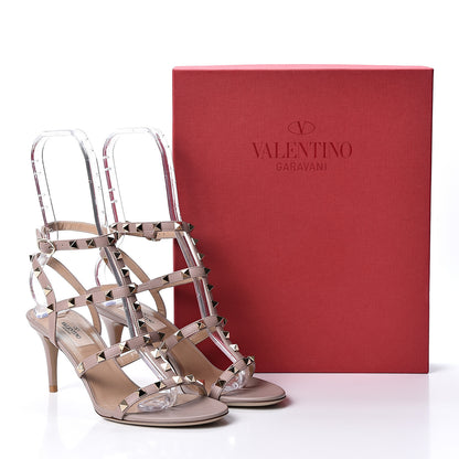 Valentino Garavani Calfskin Nappa Rockstud Gladiator 70mm Sandals 37 Poudre 10 of 10