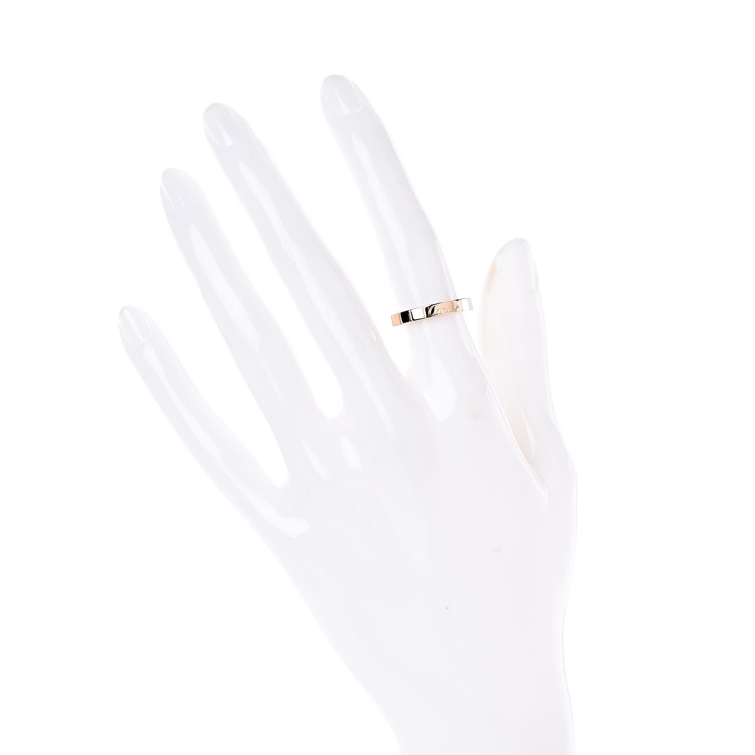 Cartier 18K Pink Gold 3mm Lanieres Ring 48 4.5 2 of 4