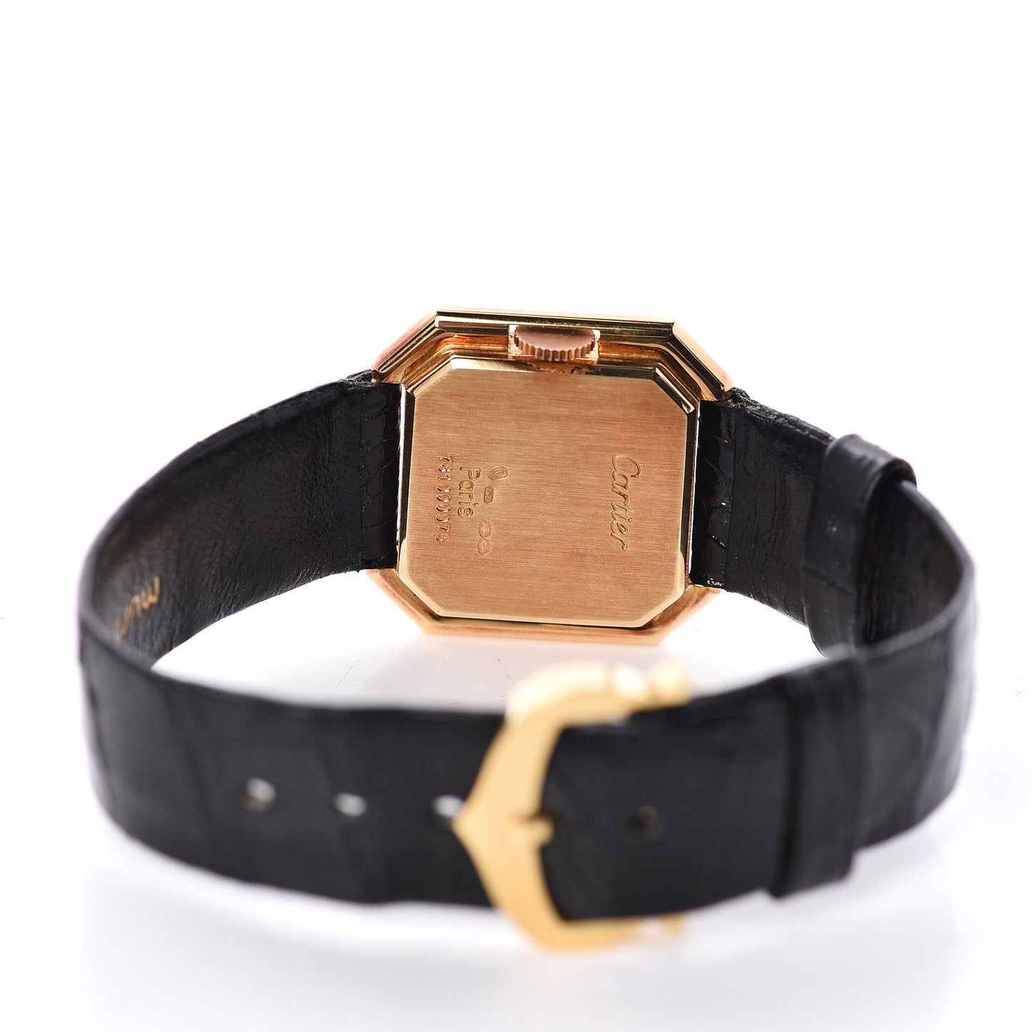 18K Yellow Gold Alligator 24mm Ceinture Octagon Manual Winding Watch