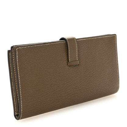 Hermes Chevre Mysore Bearn Gusset Wallet Etoupe 3 of 7