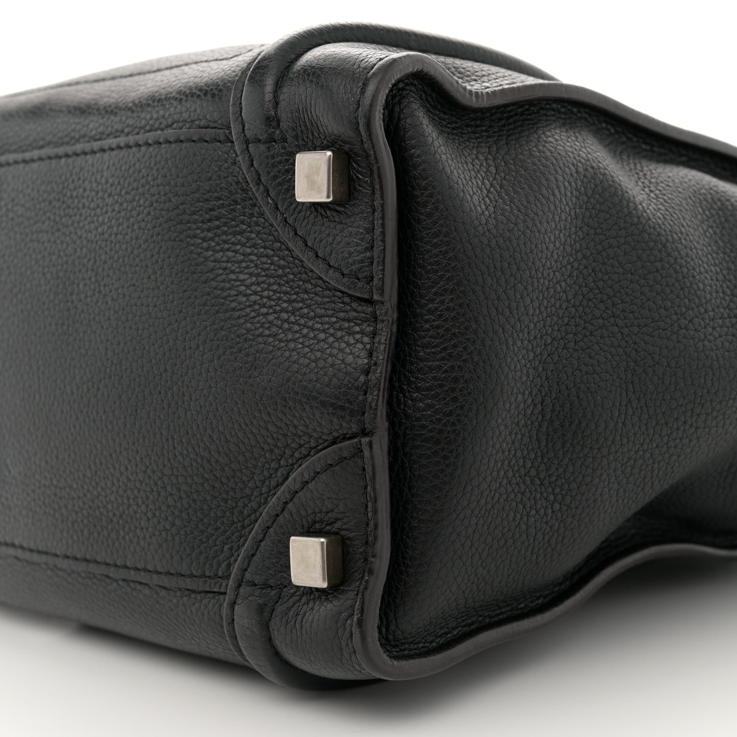 Drummed Calfskin Micro Luggage Black