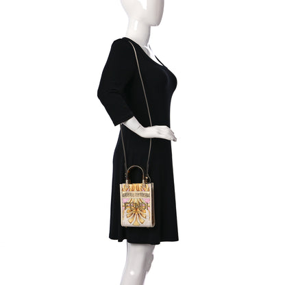 Fendi X VERSACE Vitello King Catalan Mirror Plexiglass Fendace FF Baroque Logo Mini Fendi Sunshine Shopper Tote Black Gold 2 of 10