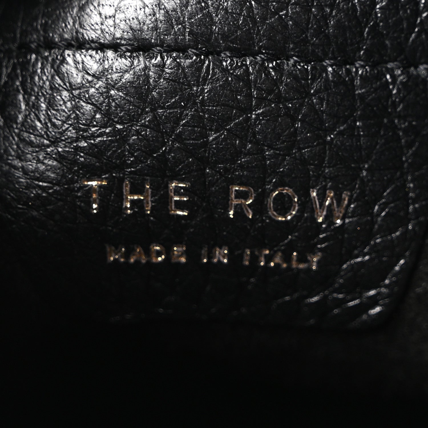 The Row Grained Calfskin Drawstring Pouch Black 6 of 9