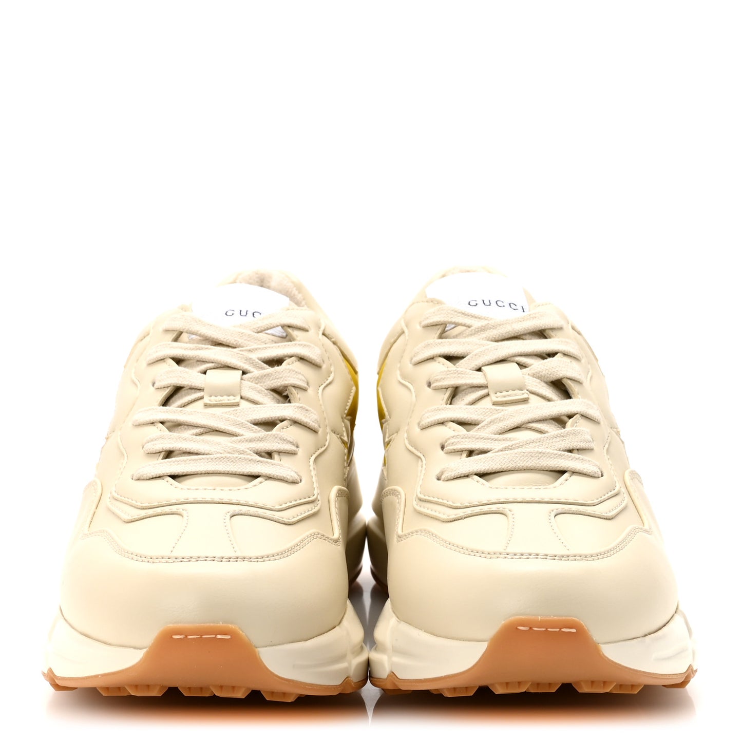 Evolution Calfskin Star Rhyton Sneakers 36 Ivoire Sky Yellow Hibiscus Red