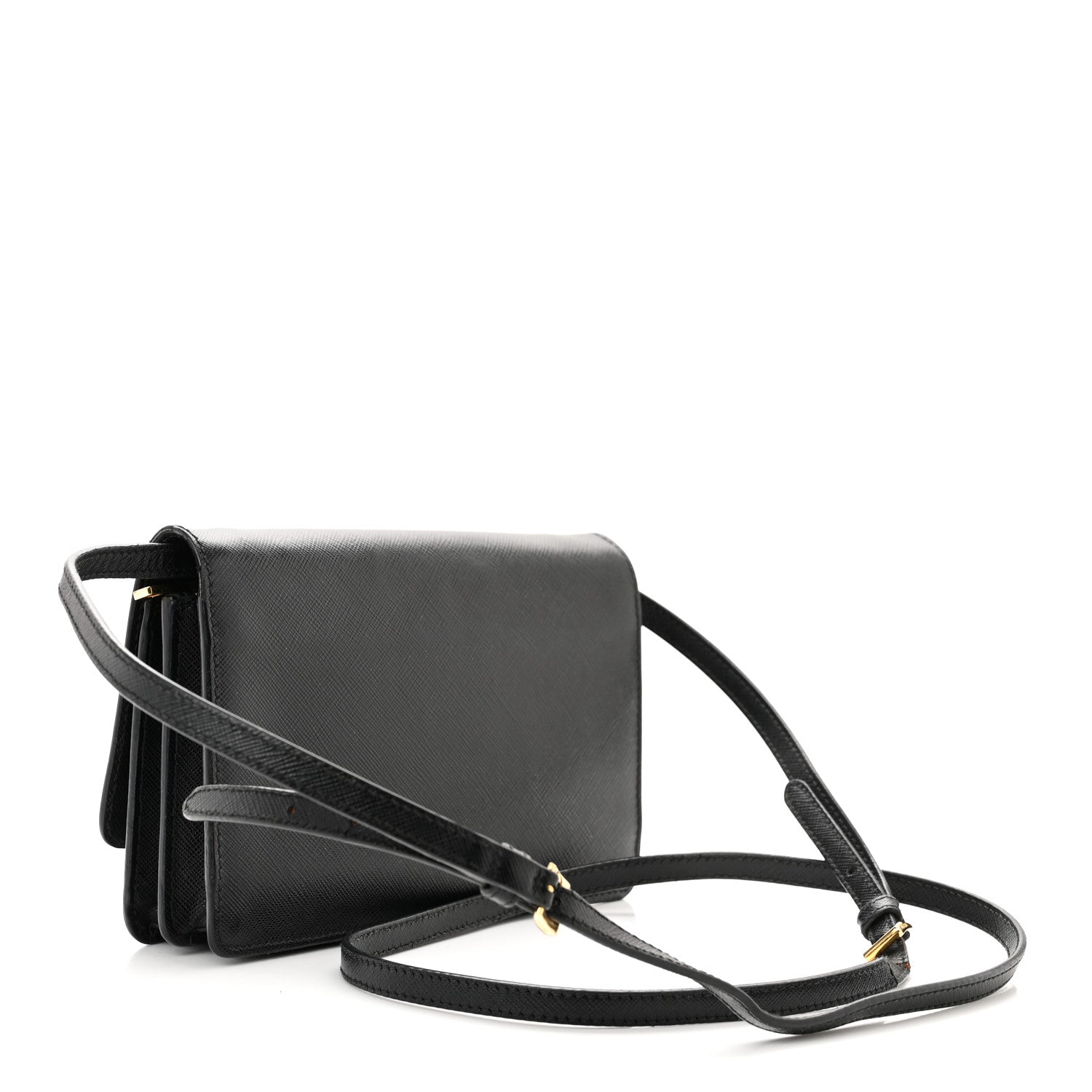 Prada Saffiano Lux Bow Crossbody Bag Black 3 of 16