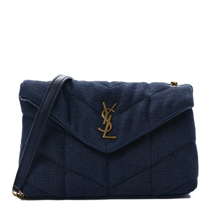 Saint Laurent Canvas Quilted Toy Loulou Puffer Monogram Chain Satchel Deep Marine 1 of 10