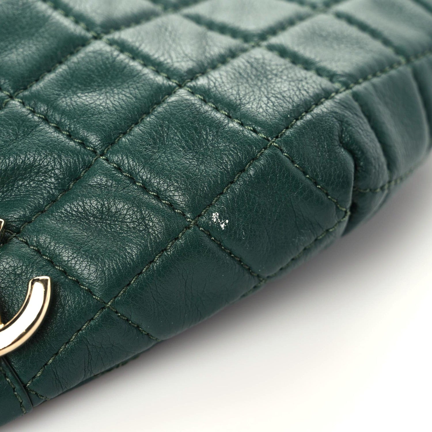 Chanel Calfskin Quilted Banane Waist Bag Fanny Pack Dark Green 8 of 11