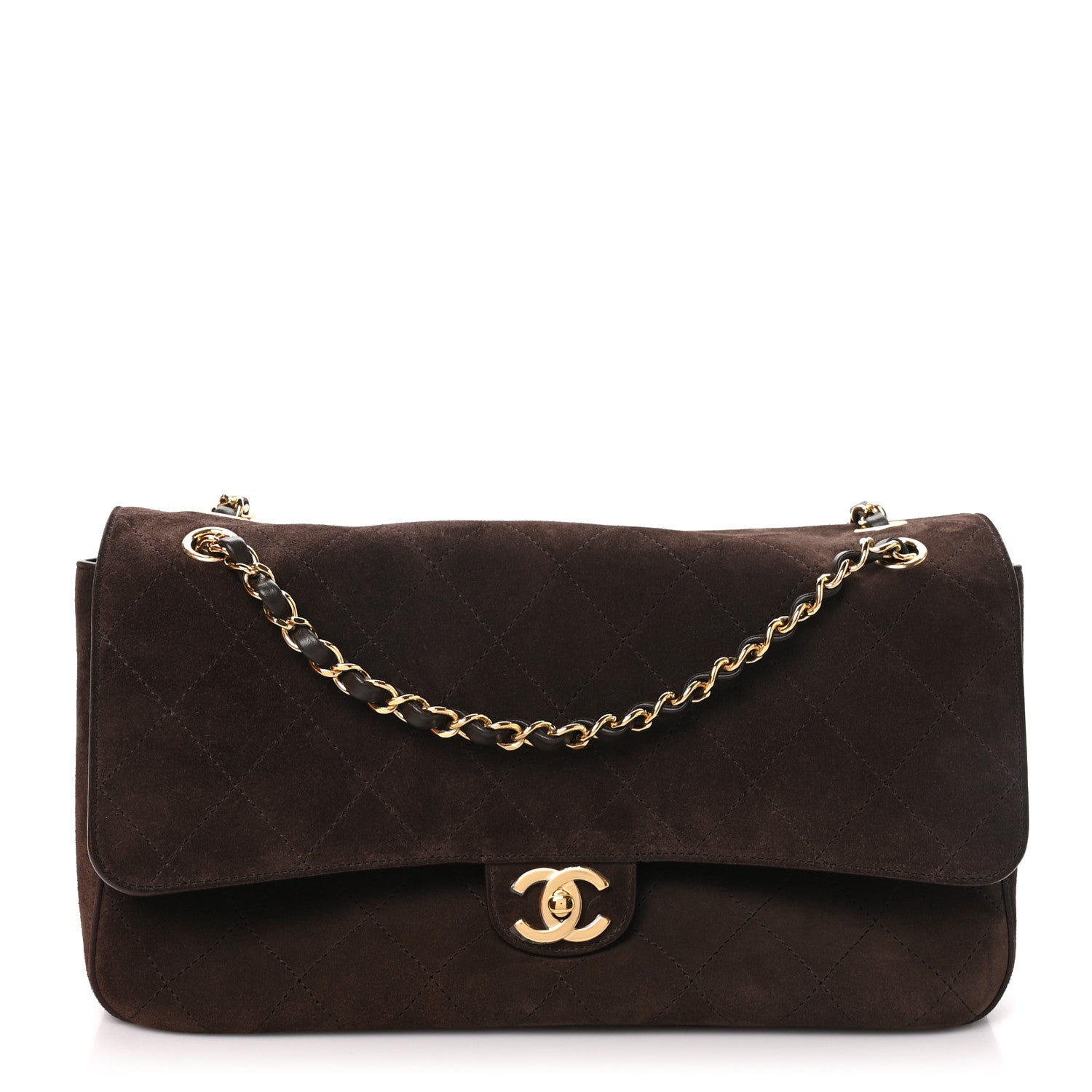 Chanel Suede Calfskin Small Souplissimo Maxi Flap Dark Brown 1 of 10