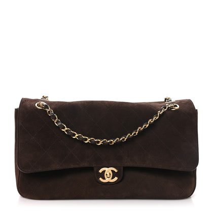 Chanel Suede Calfskin Small Souplissimo Maxi Flap Dark Brown 1 of 10