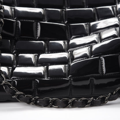 Chanel Vinyl Quilted Frozen Shopping Tote Black 8 of 10