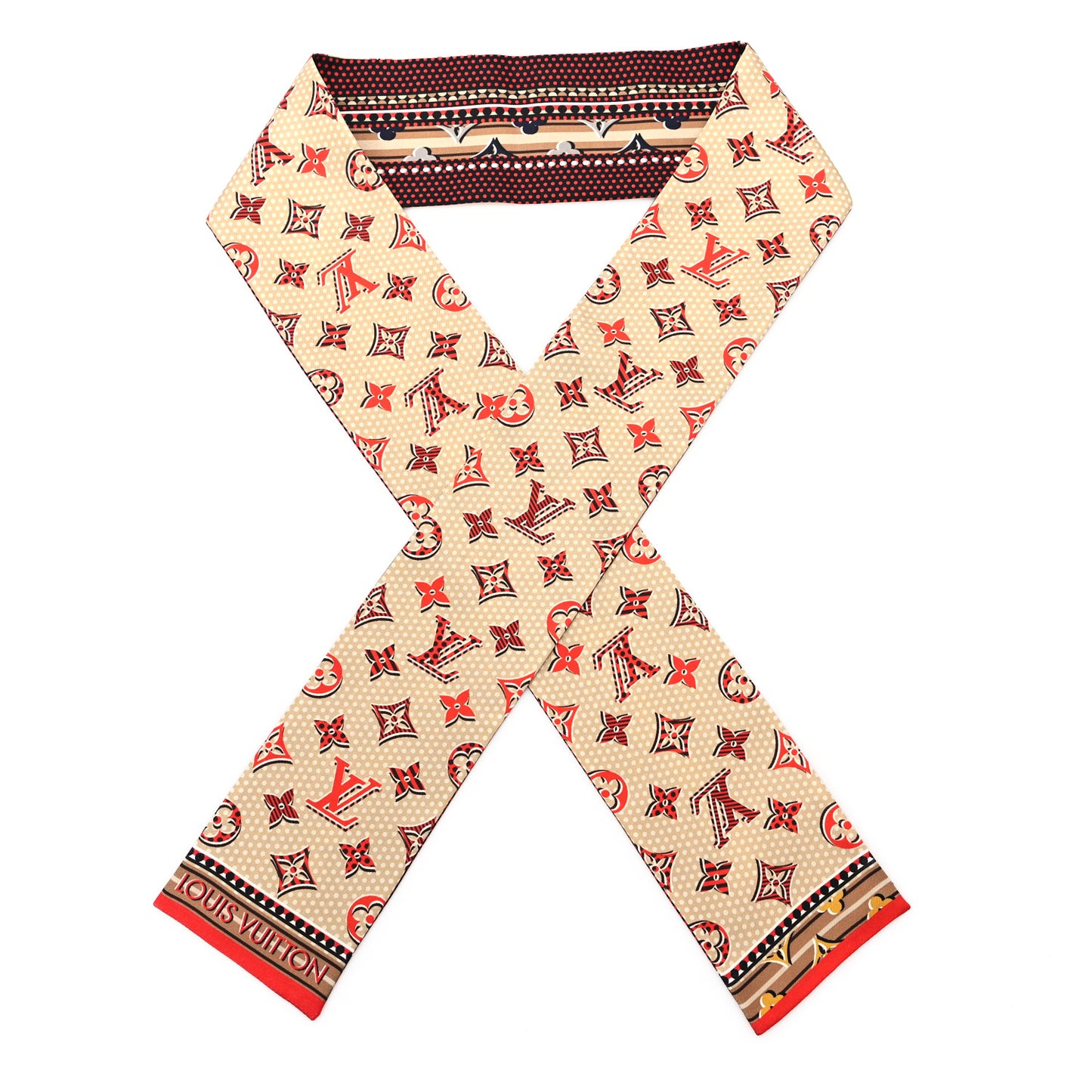 Silk Monogram Monodots Bandeau Beige