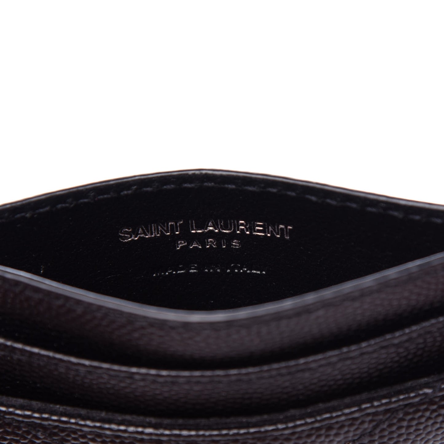 Grain De Poudre Matelasse Chevron Monogram Credit Card Case Black