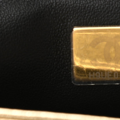 Chanel Metallic Lambskin Quilted Mini CC Crystal Logo Chain Flap Gold 7 of 11