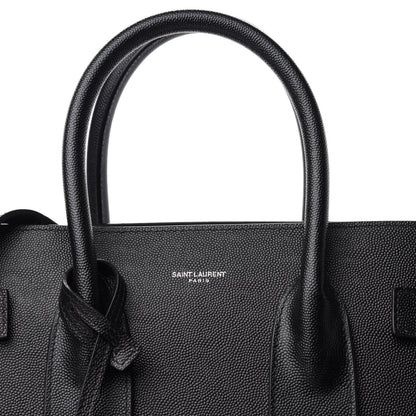 Saint Laurent Grained Calfskin Small Sac De Jour Black 9 of 9