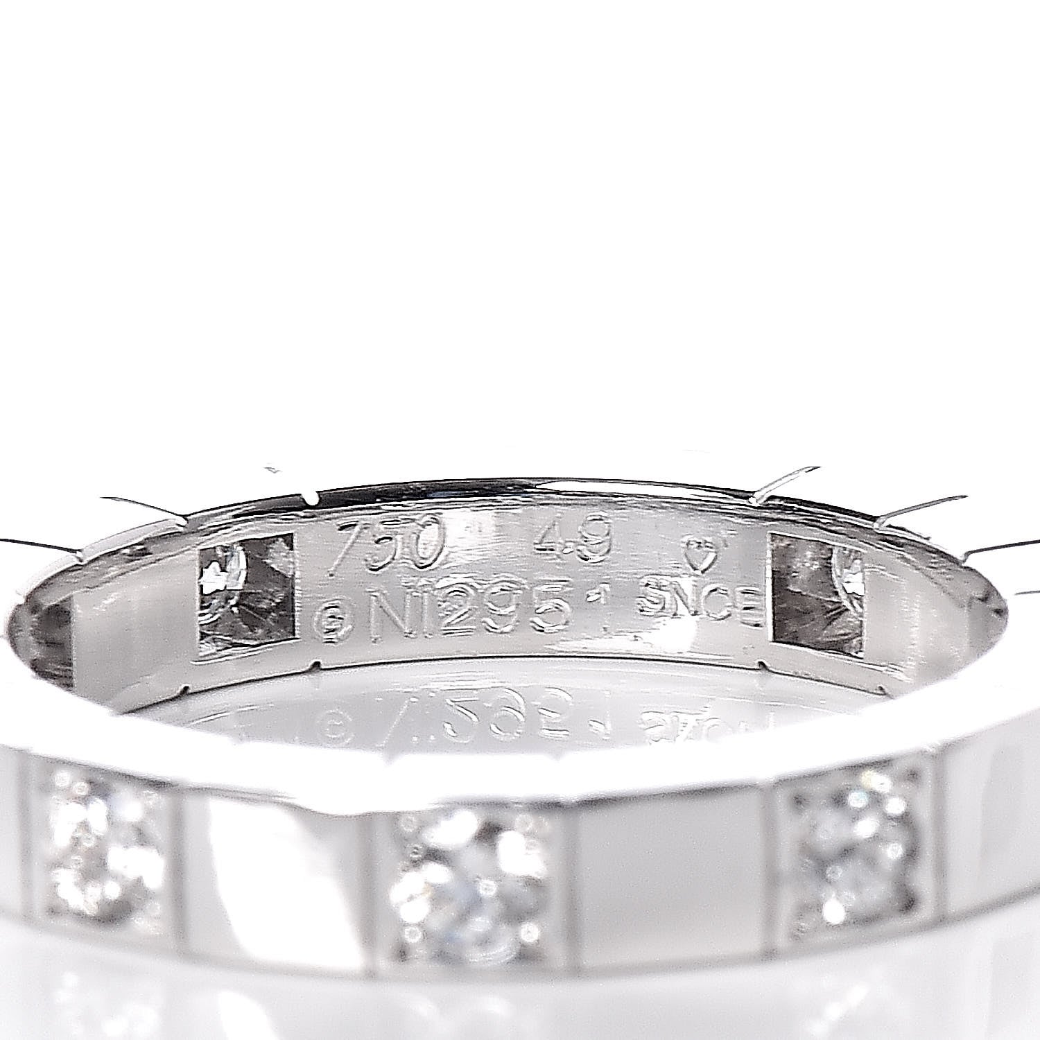 Cartier 18K White Gold Diamond Lanieres Half Eternity Band Ring 49 4.75 5 of 6