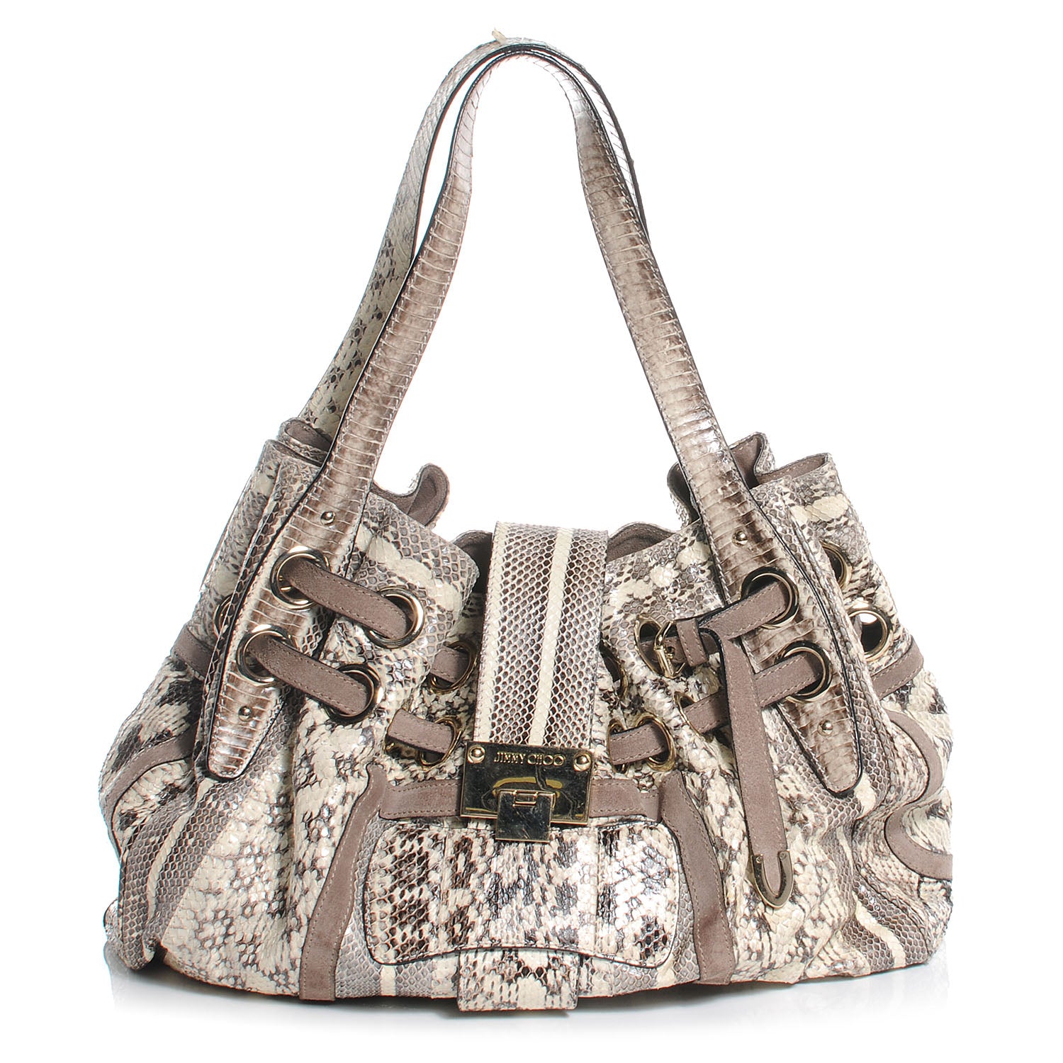 Jimmy Choo Python Suede Ramona Natural 1 of 7