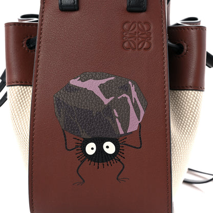 Loewe X Spirited Away Calfskin Textile Susuwatari Mini Hammock Shoulder Bag Havane Ecru 12 of 13