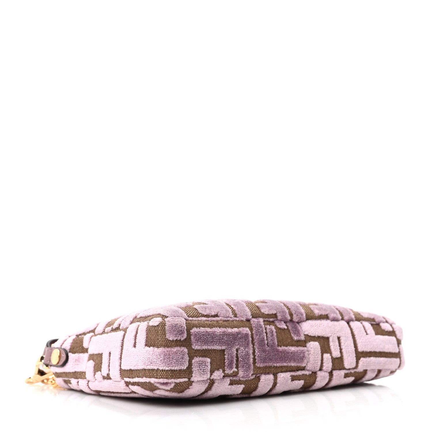 Fendi Velvet Jacquard FF Baguette Pouch Dusty Mauve 1793812