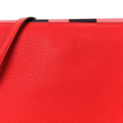 Hermes Taurillon Clemence Chevre Mysore Saut 25 Rouge De Coeur Rose Azalee Rouge Sellier 8 of 12