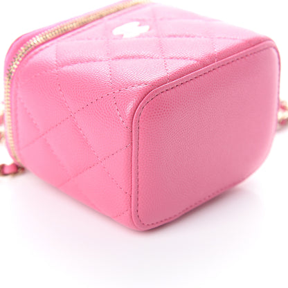 Chanel Caviar Quilted Mini Vanity Case With Chain Pink 7 of 8