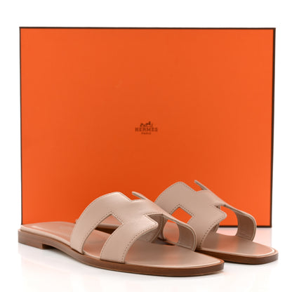 Hermes Box Calfskin Oran Sandals 39 Bois De Santal 11 of 11