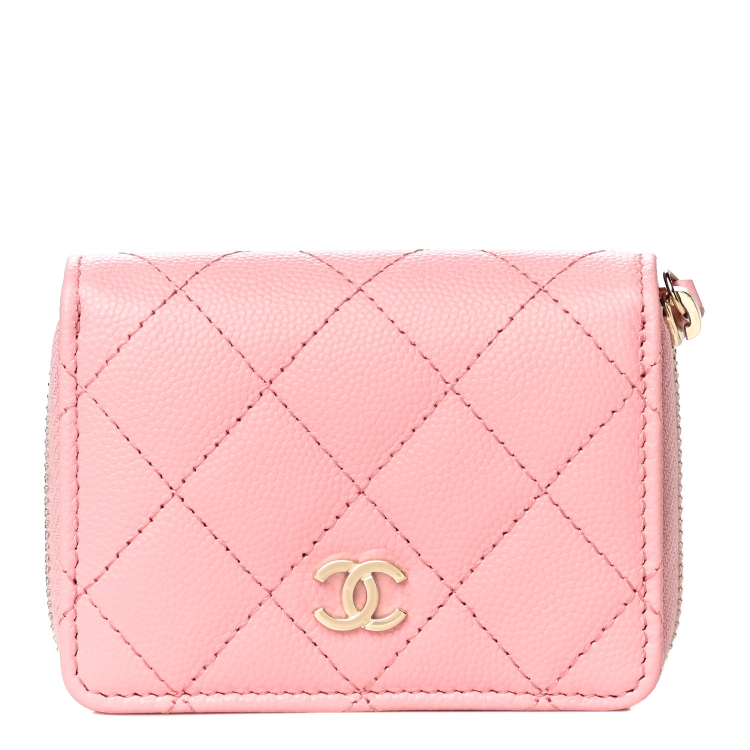 Chanel Caviar Quilted Compact Zipped Wallet Pink 1 of 12