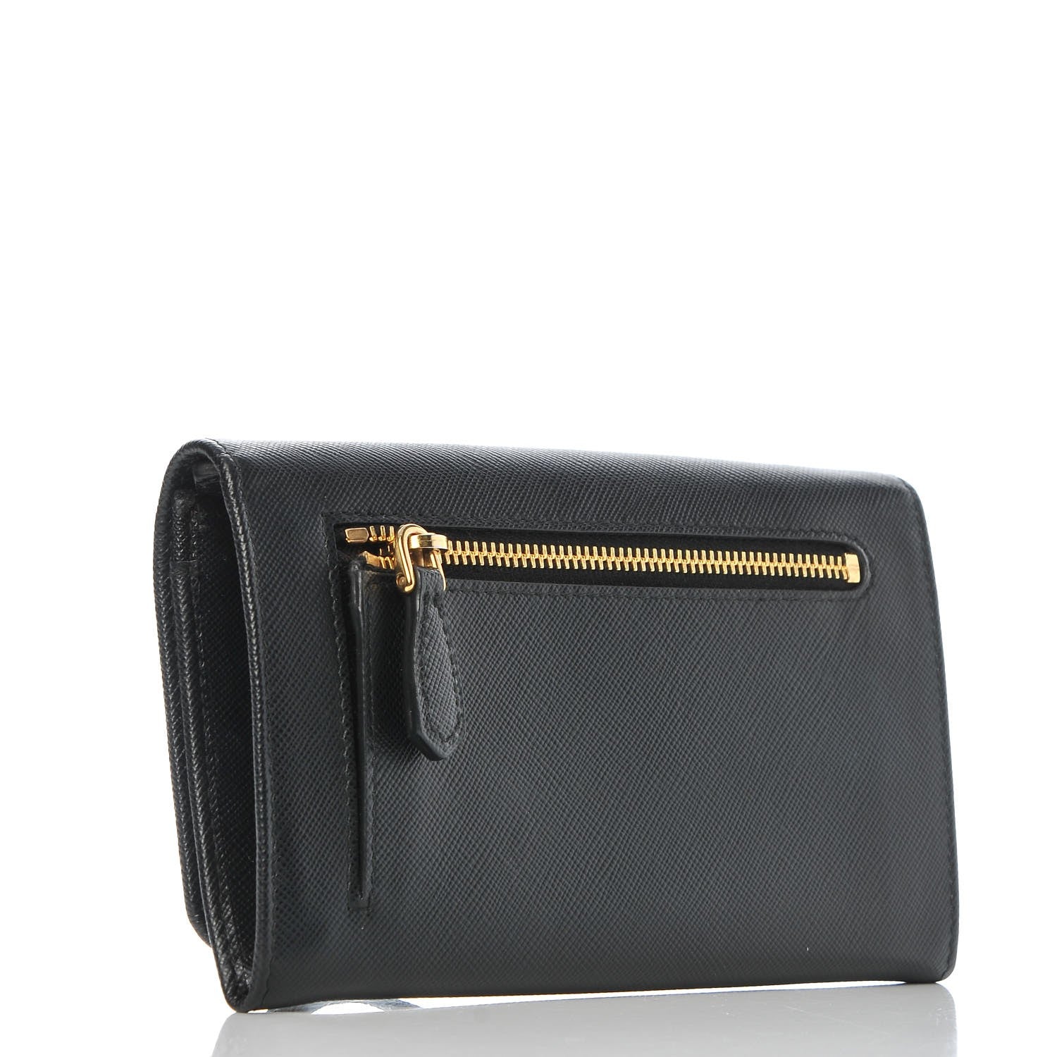 Prada Saffiano Metal Wristlet Black 3 of 9