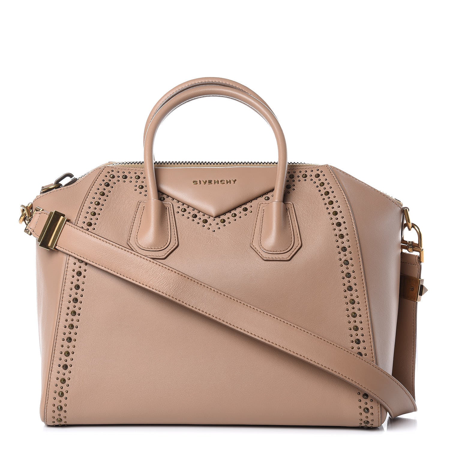 Givenchy Calfskin Medium Studded Antigona Beige 1 of 12