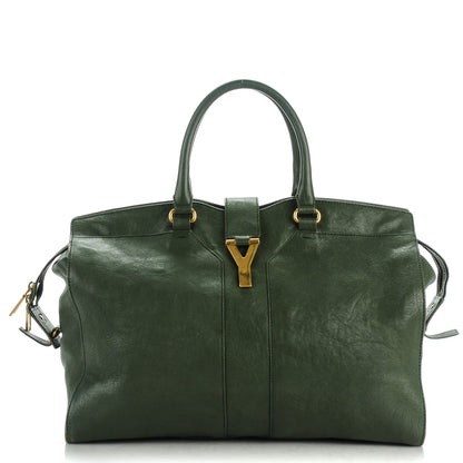 Saint Laurent Sheepskin Large Cabas Chyc Dark Green 1 of 11
