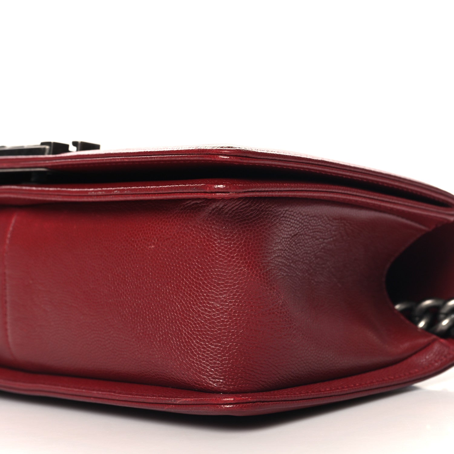 Chanel Caviar Chevron Quilted Medium Boy Flap Red 10 of 10