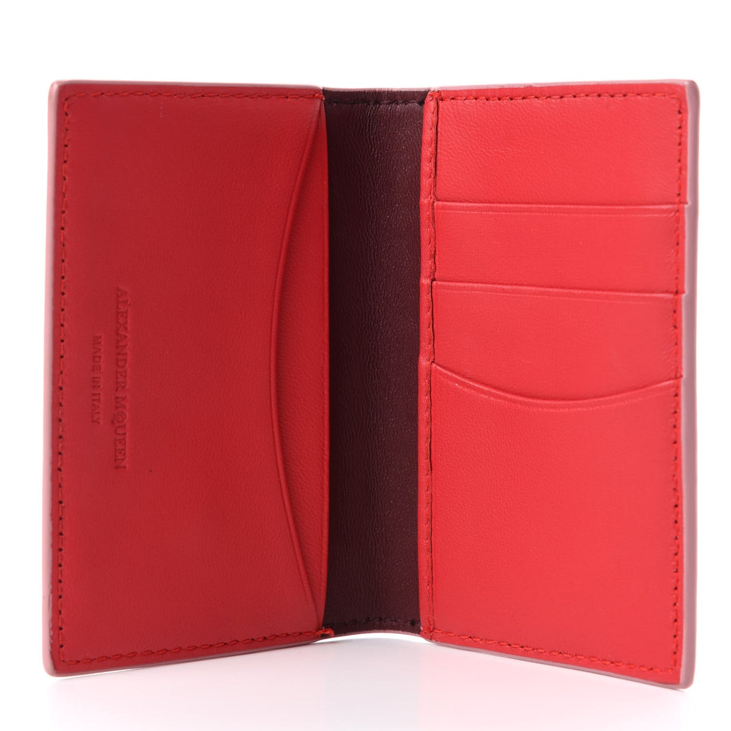 Calfskin Croc Embossed Skull Pocket Organizer Pink