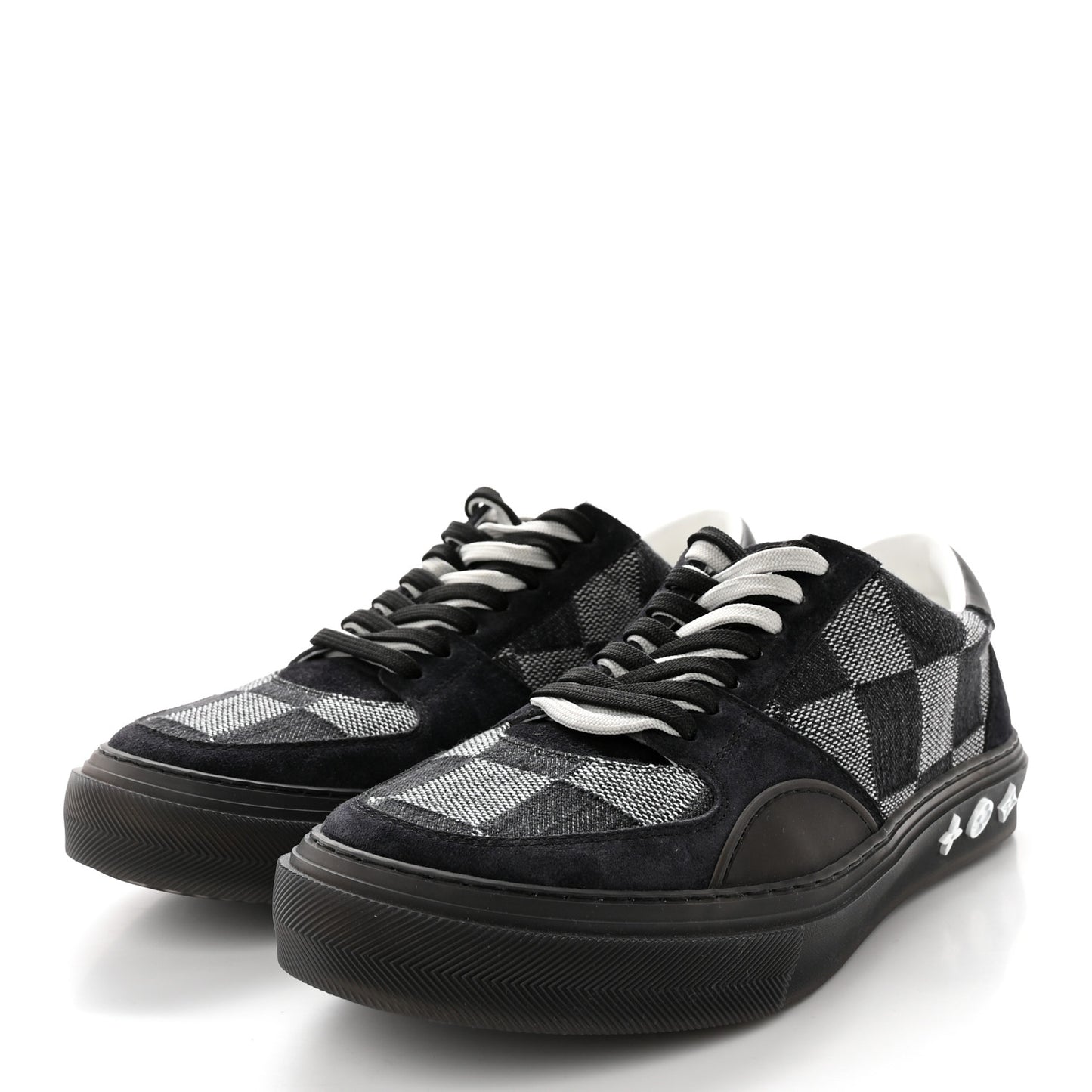 Damier Distorted Mens LV Ollie Sneakers 8.5 Black