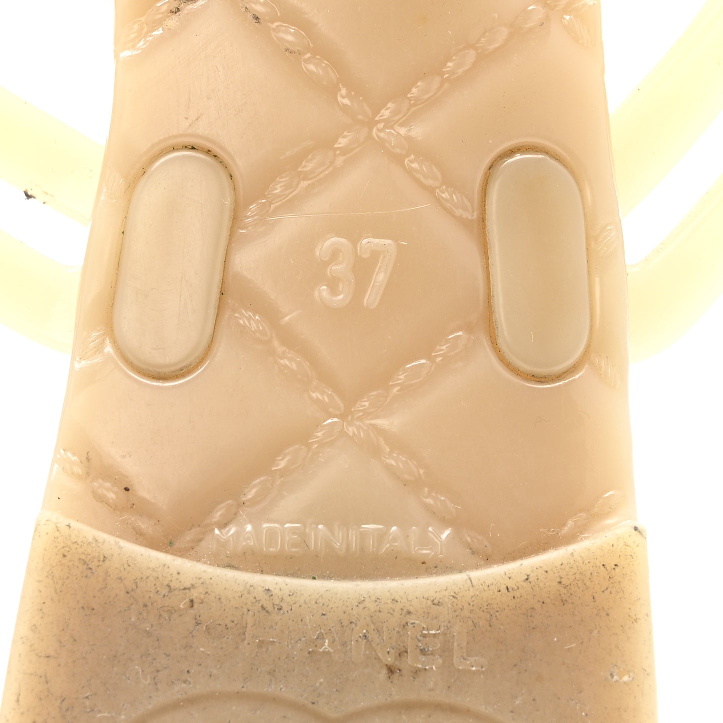 Jelly Camellia Thong Sandals 37 Beige