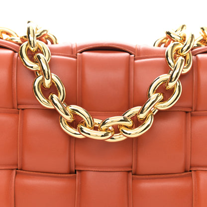 Bottega Veneta Lambskin Maxi Intreccio Padded Chain Cassette Crossbody Bag Maple 7 of 10